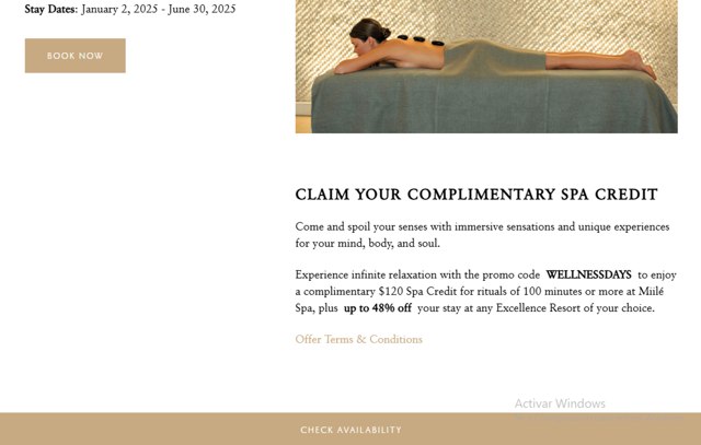Excellence Resorts checkout page showing Excellence Resorts promo code box | Screenshot taken by SimplyCodes community member on Mar 31, 2025