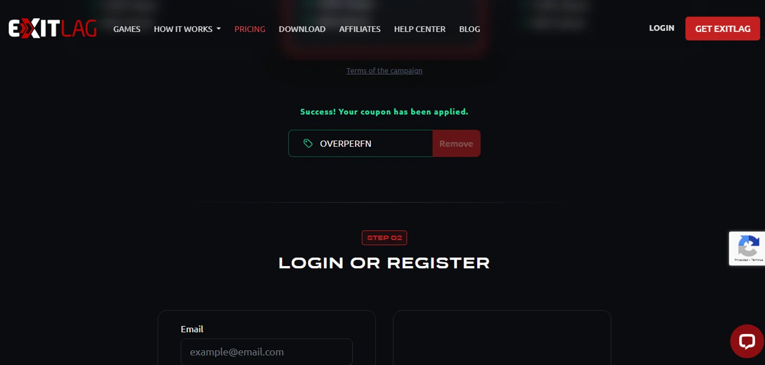 ExitLag discount code screenshot showing code OVERPERFN applied at ExitLag checkout page. Uploaded by SimplyCodes community member MoneyHunter5624 on Sep 20, 2025