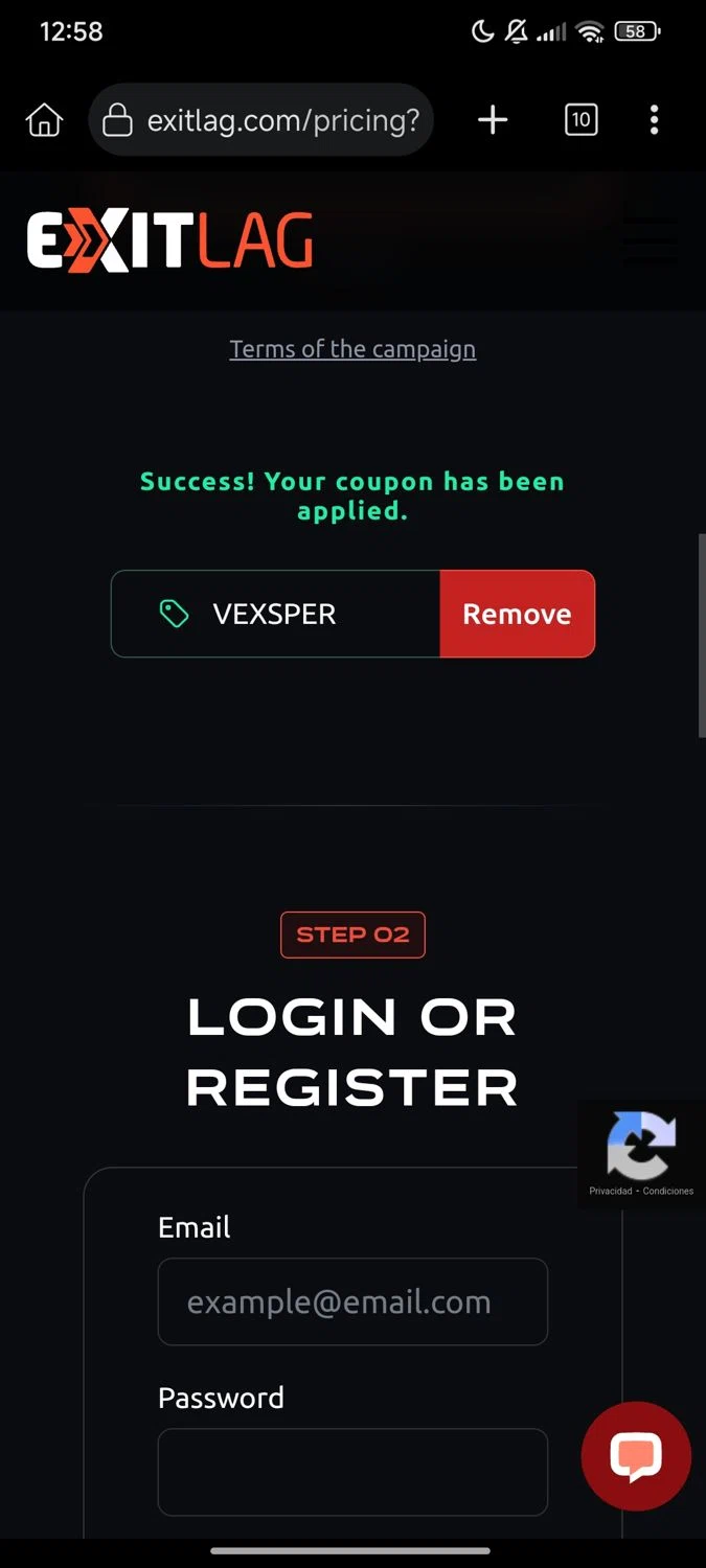 ExitLag discount code screenshot showing code VEXSPER applied at ExitLag checkout page. Uploaded by SimplyCodes community member Enmanuel17 on Oct 21, 2025
