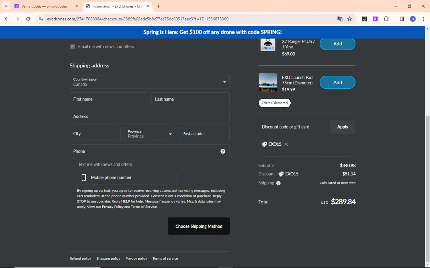 how to use EXO Drones coupons