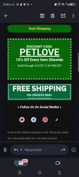 Petlove coupon verification screenshot