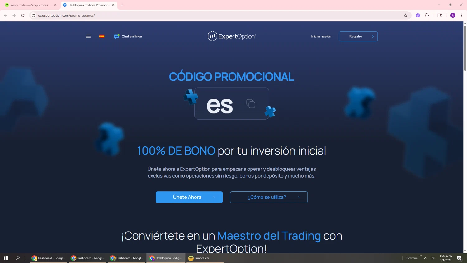 Expert Option checkout page showing Expert Option promo code box | Screenshot taken by SimplyCodes community member on Jan 7, 2026