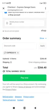 Express15 coupon verification screenshot