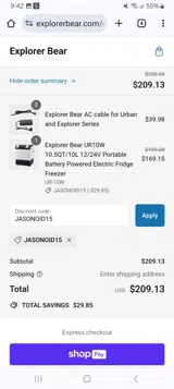 JASONOID15 coupon verification screenshot