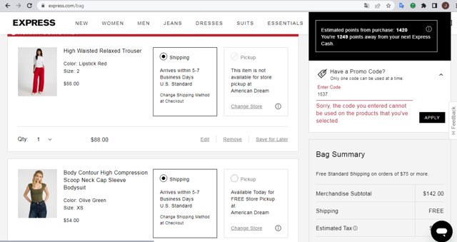 Express Promo Codes (5 Verified) - 25% Off w/Code Mar 2025