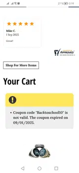 Express Medals coupon verification screenshot