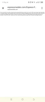 Express Medals coupon verification screenshot