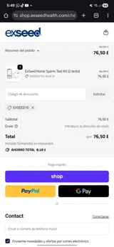 ExSeed Health coupon verification screenshot