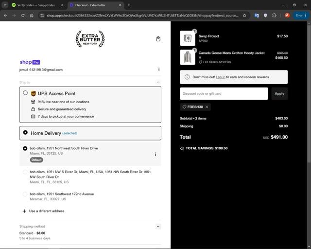 Extra Butter checkout page showing Extra Butter discount code box | Screenshot taken by SimplyCodes community member on Jan 10, 2025