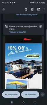 Umbrella10 coupon verification screenshot