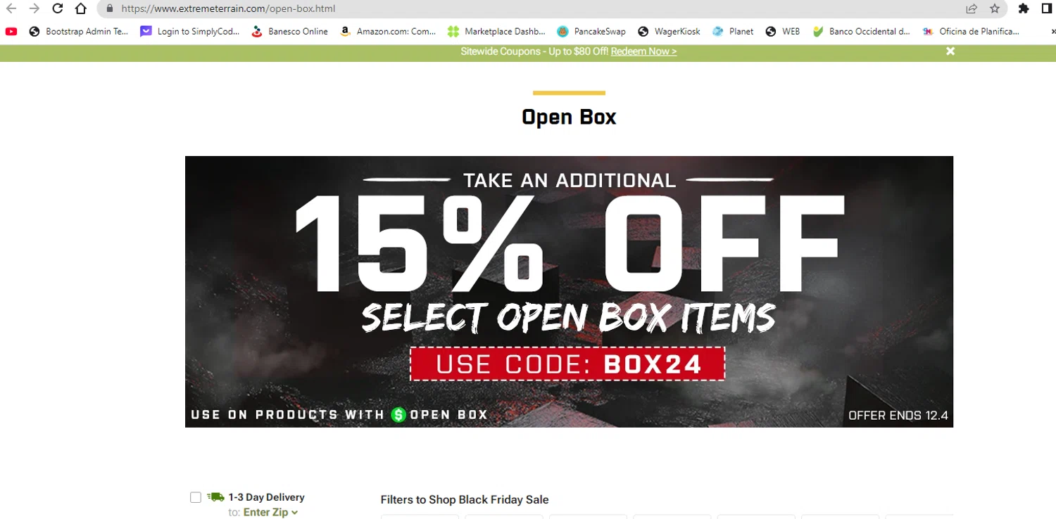where to use ExtremeTerrain promo code box