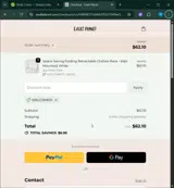 WELCOME10 coupon verification screenshot