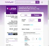 Exxxotica coupon verification screenshot