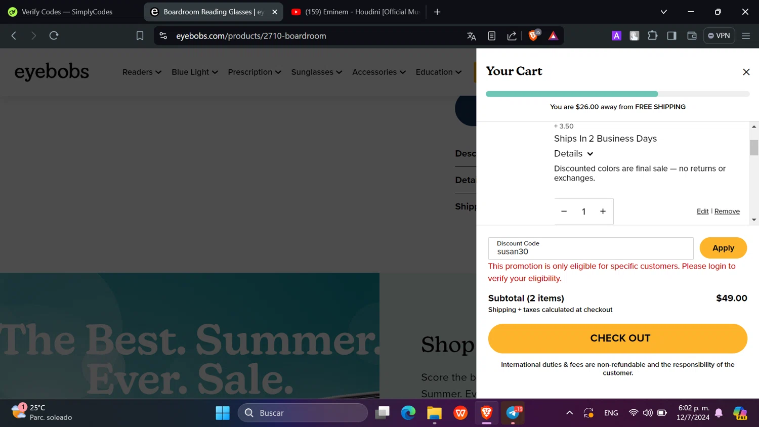 how to use Eyebobs coupons