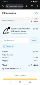 OFF10 coupon verification screenshot
