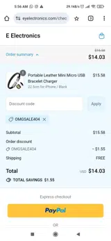 OMGSALE404 coupon verification screenshot