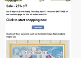 EASTER25 coupon verification screenshot