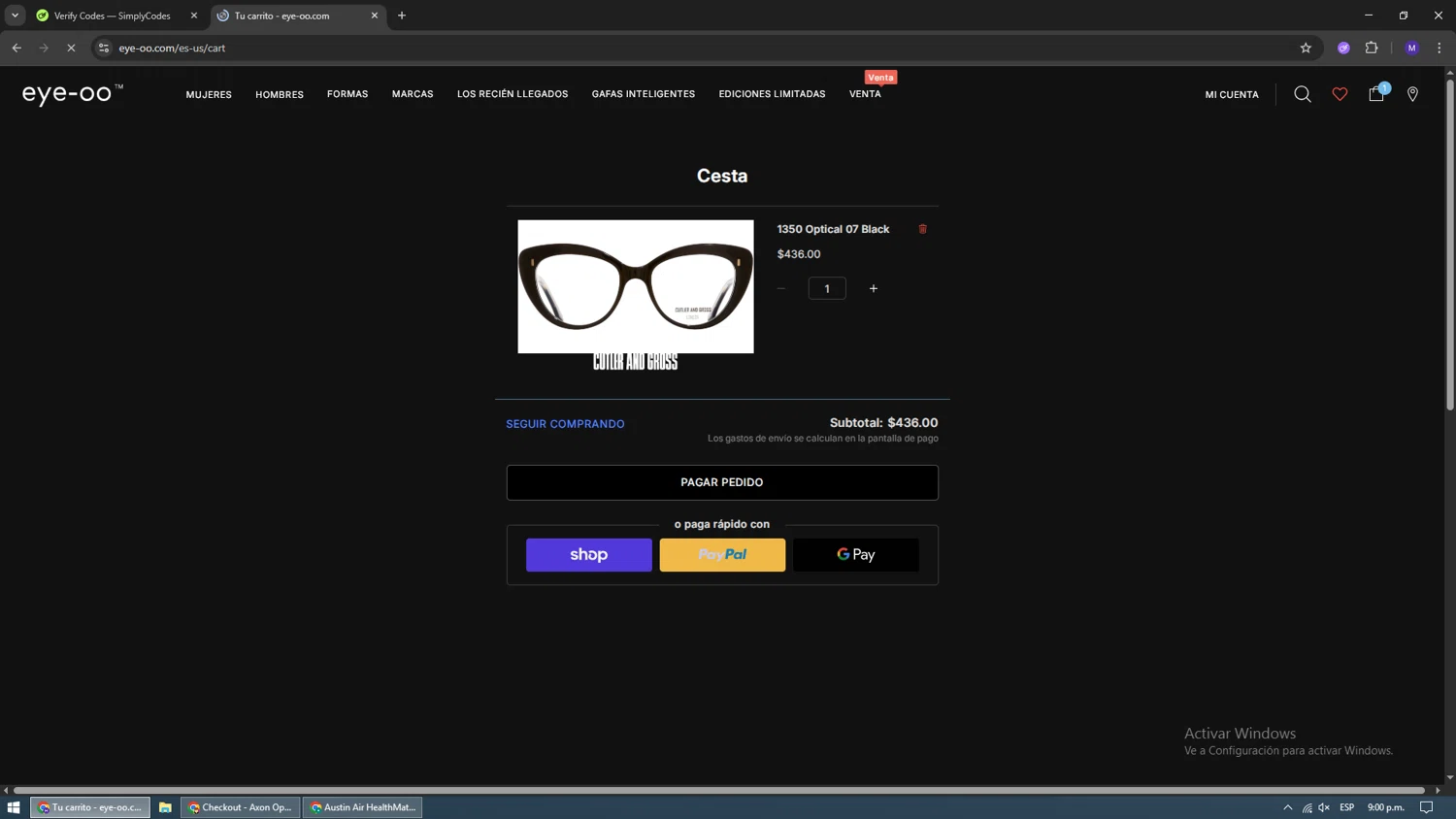 Eye-OO promo code screenshot showing code SPECIAL15 applied at Eye-OO checkout page. Uploaded by SimplyCodes community member dominictorettoooo on Dec 12, 2025