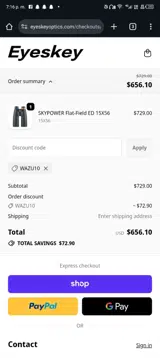 WAZU10 coupon verification screenshot