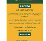 EARLYEYES coupon verification screenshot