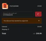 COTONIKI45950 coupon verification screenshot