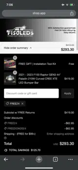 Free24 coupon verification screenshot