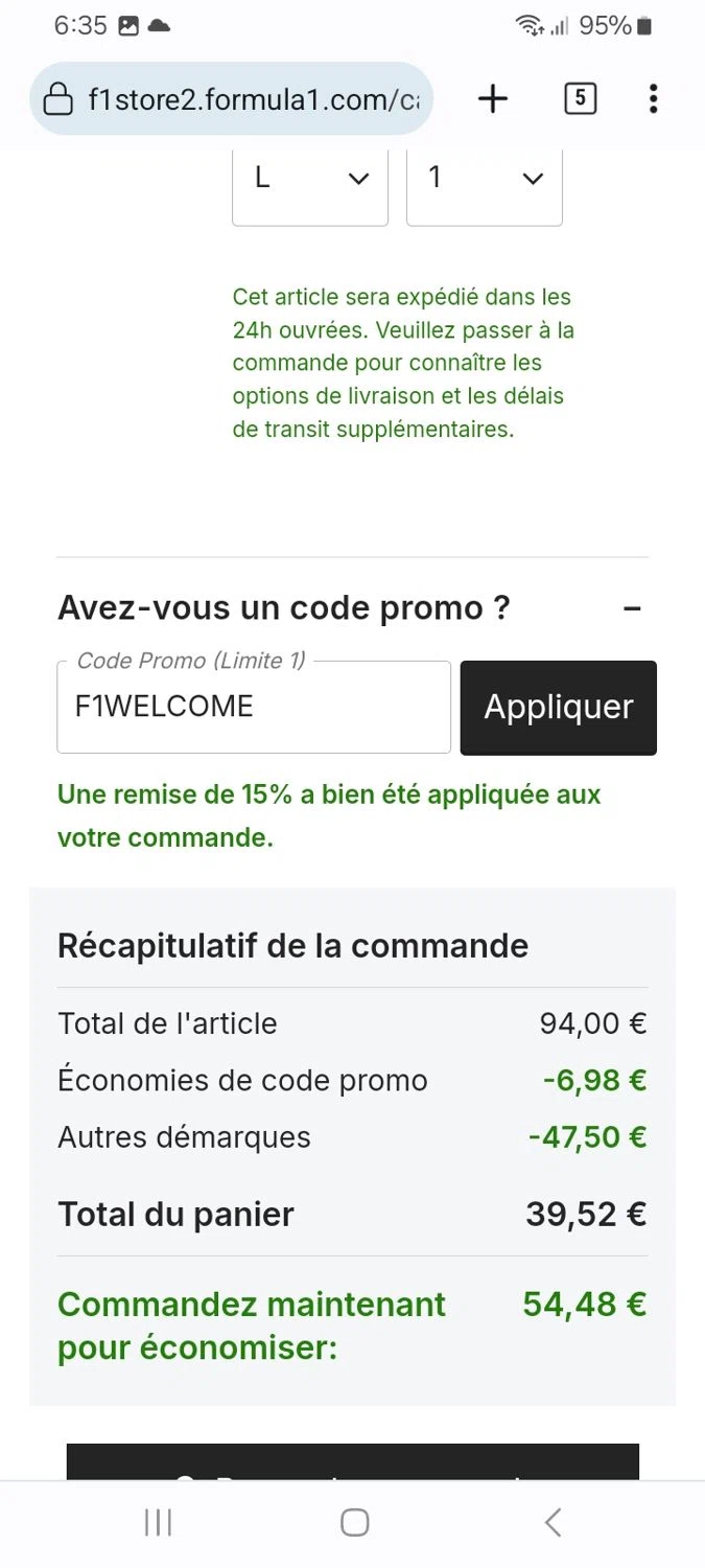 F1 TV promo code screenshot showing code F1WELCOME applied at F1 TV checkout page. Uploaded by SimplyCodes community member ScanMaverick9378 on Dec 31, 2025