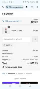 Jace coupon verification screenshot