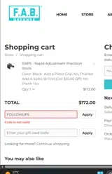 FOLLOWUP5 coupon verification screenshot