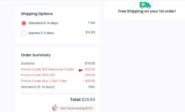 FabKids checkout page showing FabKids promo code box | Screenshot taken by SimplyCodes community member on Mar 21, 2021