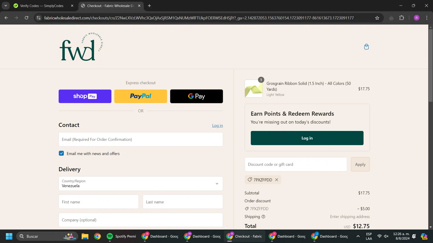 Fabric Wholesale Direct Coupons 5 Off Coupon Codes in August 2024