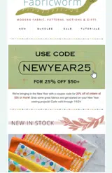 newyear25 coupon verification screenshot