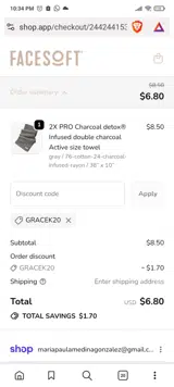 gracek20 coupon verification screenshot
