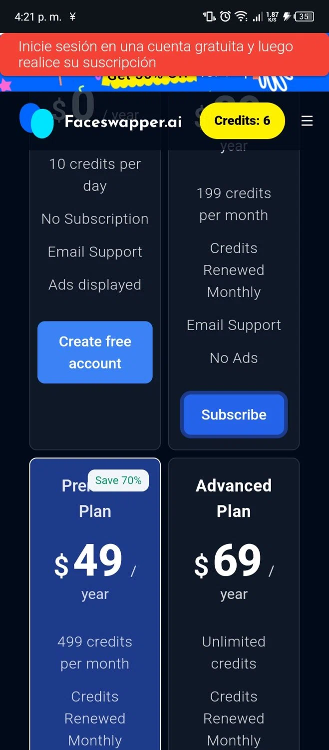 FaceSwapper checkout page showing FaceSwapper promo code box | Screenshot taken by SimplyCodes community member on Dec 15, 2023