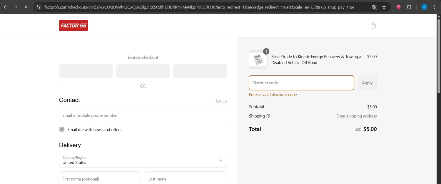 Factor 55 discount code screenshot showing code V2R10 applied at Factor 55 checkout page. Uploaded by SimplyCodes community member Jeanjc on Jun 8, 2025