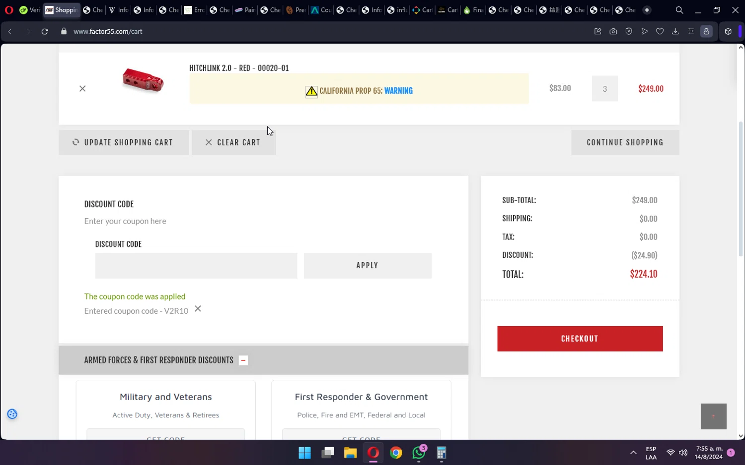 where to use Factor 55 promo code box