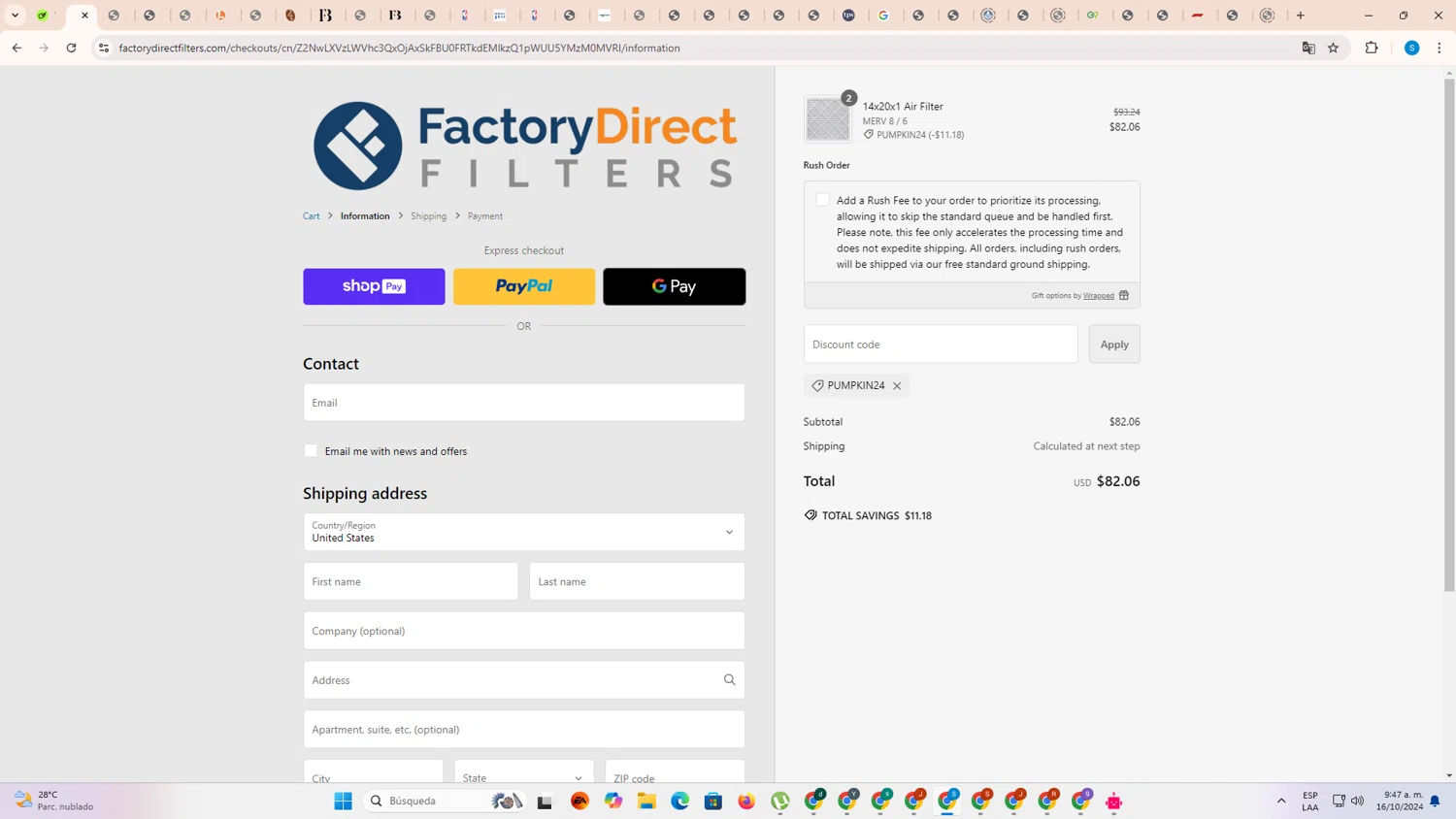 how to use Factory Direct Filters coupons