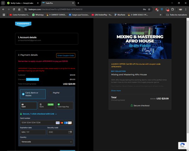 FaderPro checkout page showing FaderPro promo code box | Screenshot taken by SimplyCodes community member on Feb 14, 2025