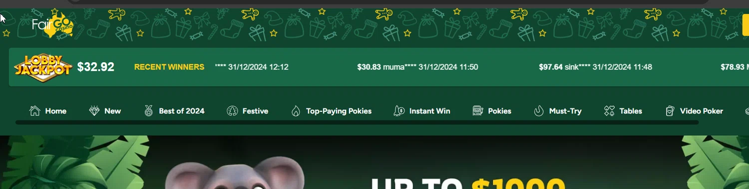 Fair Go Casino coupon code screenshot showing code KOALAMO applied at Fair Go Casino checkout page. Uploaded by SimplyCodes community member LegendaryHero6995 on Dec 31, 2024