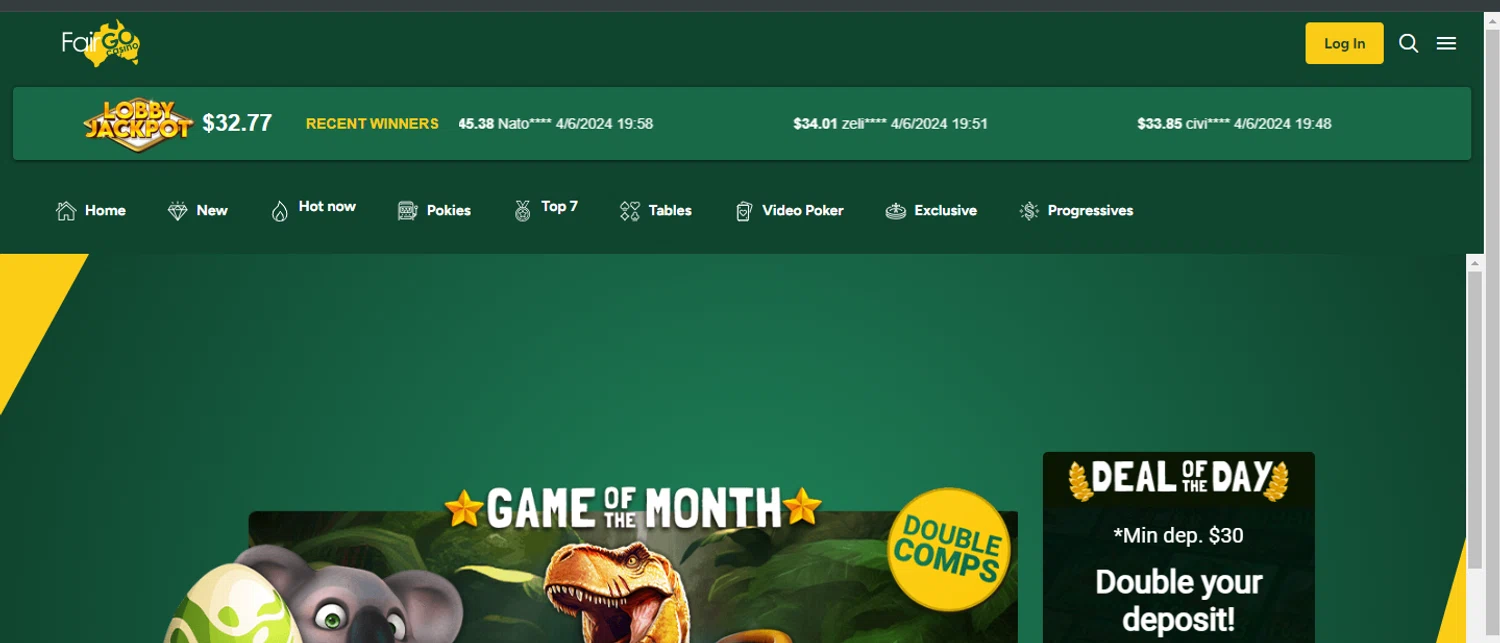 Fair Go Casino checkout page showing Fair Go Casino coupon code box | Screenshot taken by SimplyCodes community member on Jun 5, 2024