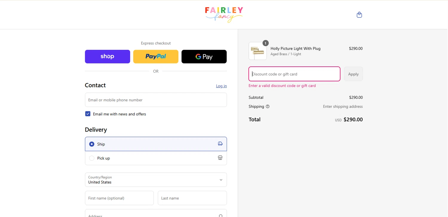 Fairley Fancy promo code screenshot showing code LONGWEEKEND applied at Fairley Fancy checkout page. Uploaded by SimplyCodes community member Alydrop on Sep 4, 2025