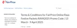 RAYA2025 coupon verification screenshot