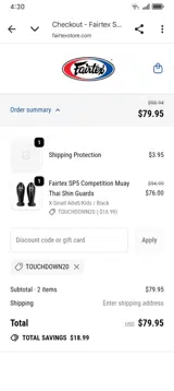 Fairtex coupon verification screenshot