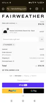 VLX4QQVG coupon verification screenshot