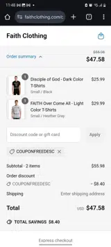 Couponfreedesc coupon verification screenshot