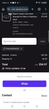 FHLOVEDAD20 coupon verification screenshot