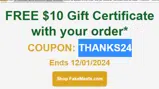 FakeMeats.com coupon verification screenshot