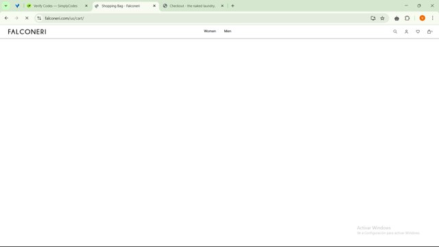 Falconeri checkout page showing Falconeri promo code box | Screenshot taken by SimplyCodes community member on Apr 25, 2025
