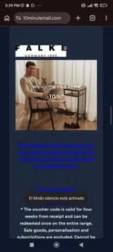 Falke coupon verification screenshot