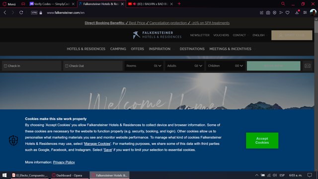 Falkensteiner Hotels & Residences checkout page showing Falkensteiner Hotels & Residences promo code box | Screenshot taken by SimplyCodes community member on Jan 20, 2024